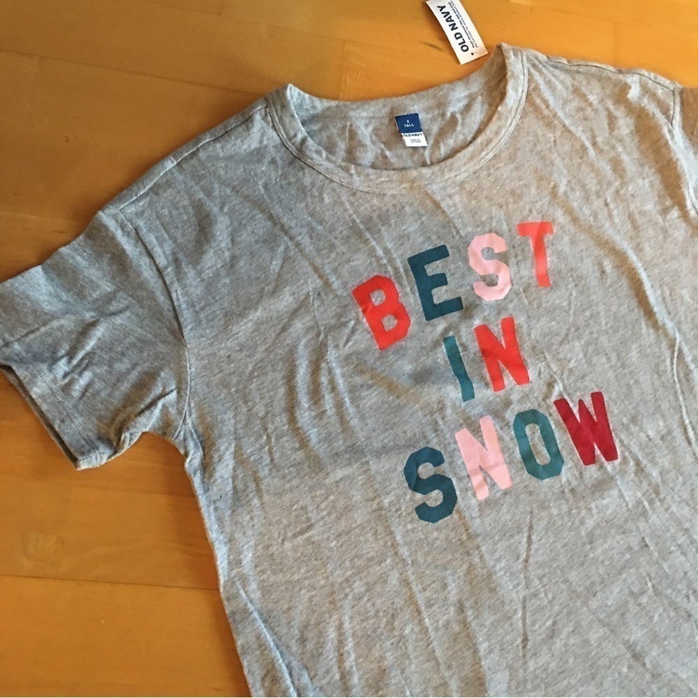Old Navy Gray Best In Snow Tee Size S Tall